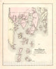 Historic 1887 Map - Colby's Atlas of The State of Maine - Map of Boothbay and Adjacent Islands