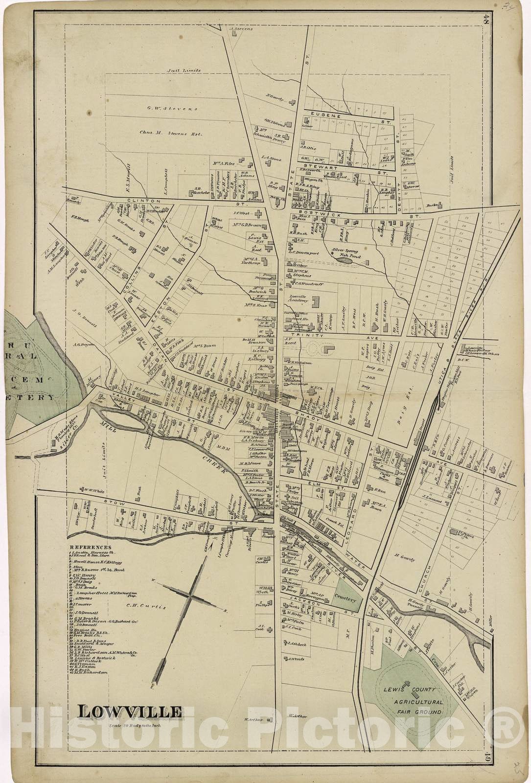 Historic 1875 Map - Atlas of Lewis Co, New York - Lowville - Atlas of Lewis County, New York 2