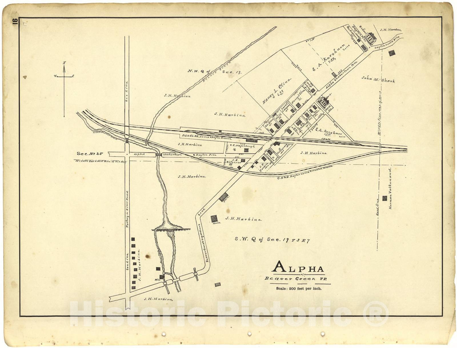Historic 1896 Map - Riddell's Greene County Atlas, 1896. - Alpha - Riddell's Atlas of Greene County, Ohio :