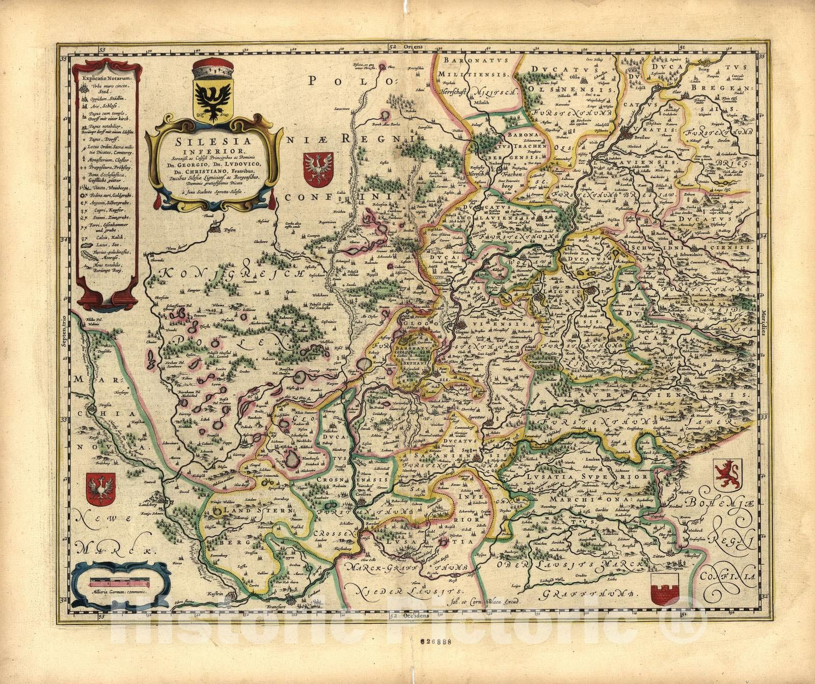 Historic 1647 Map - Le Theatre du Monde, ou, Novvel Atlas - Lower Silesia - Novvel Atlas