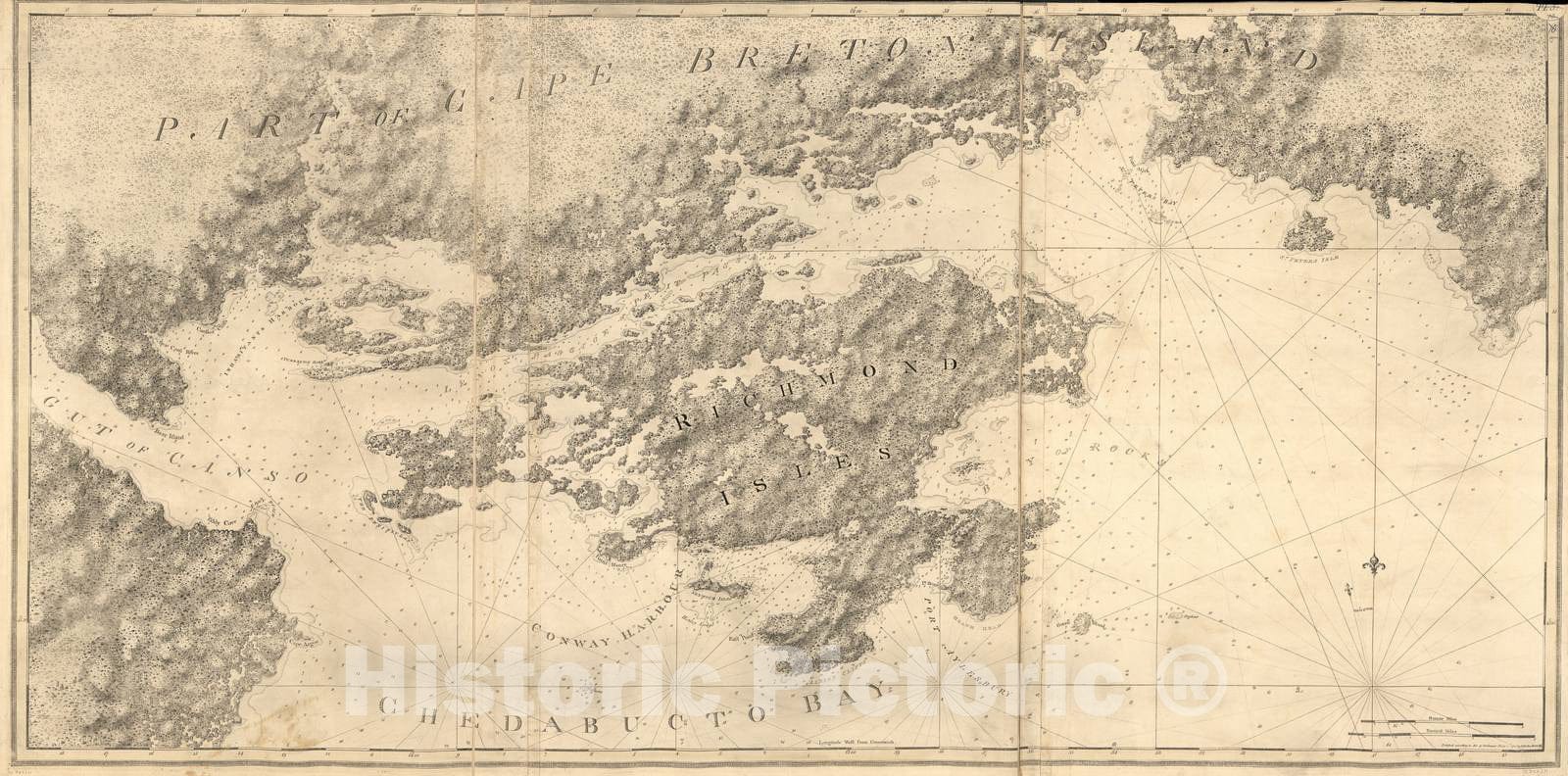 Historic 1800 Map - The Atlantic Neptune - Lennox Passage, Richmond Isles, etc.