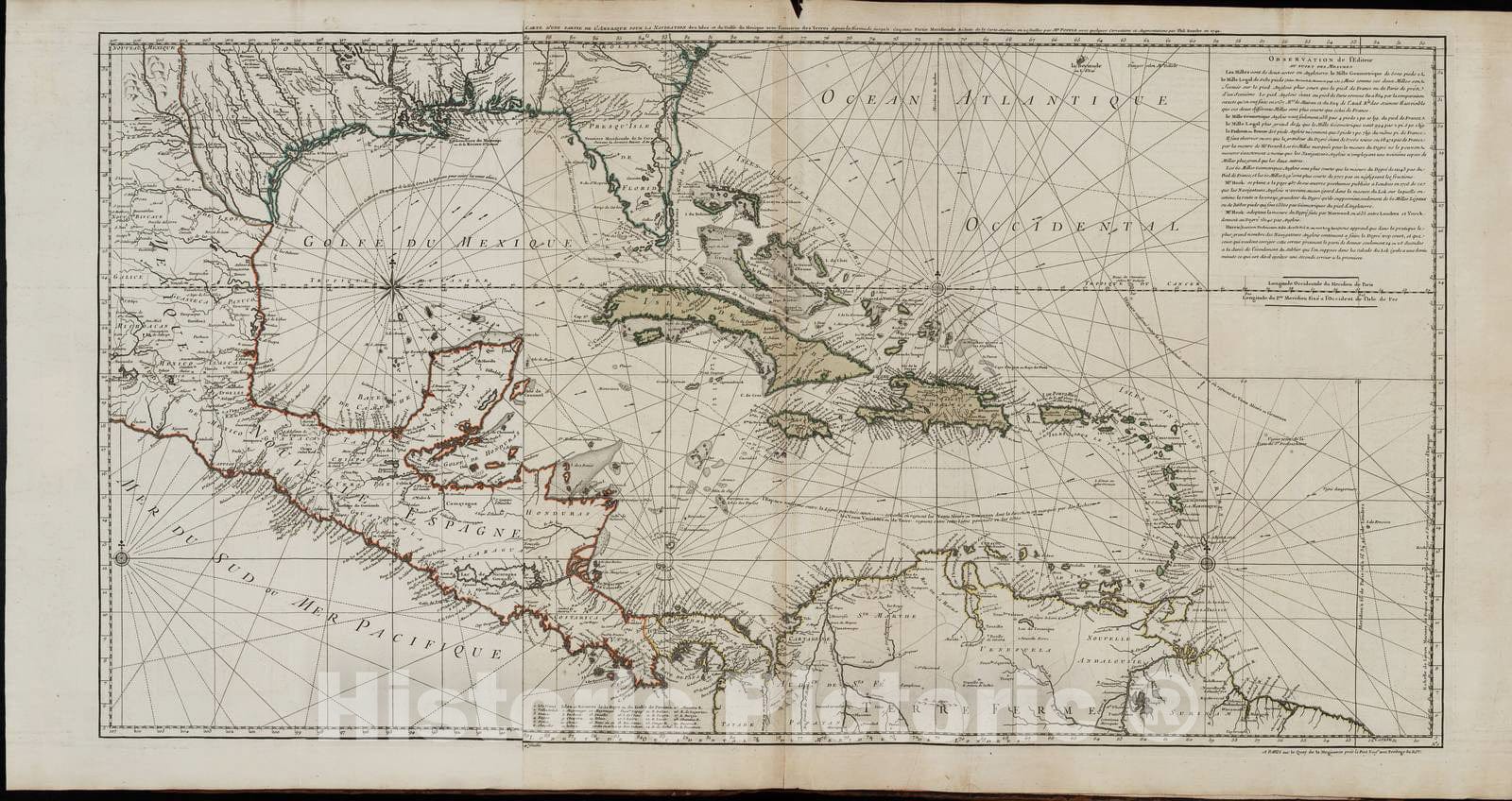 Historic 1745 Map - Cartes et Plans de l'Amerique. - Mexique et Nouvelle Espagne - Cartes geograp Ameriqu