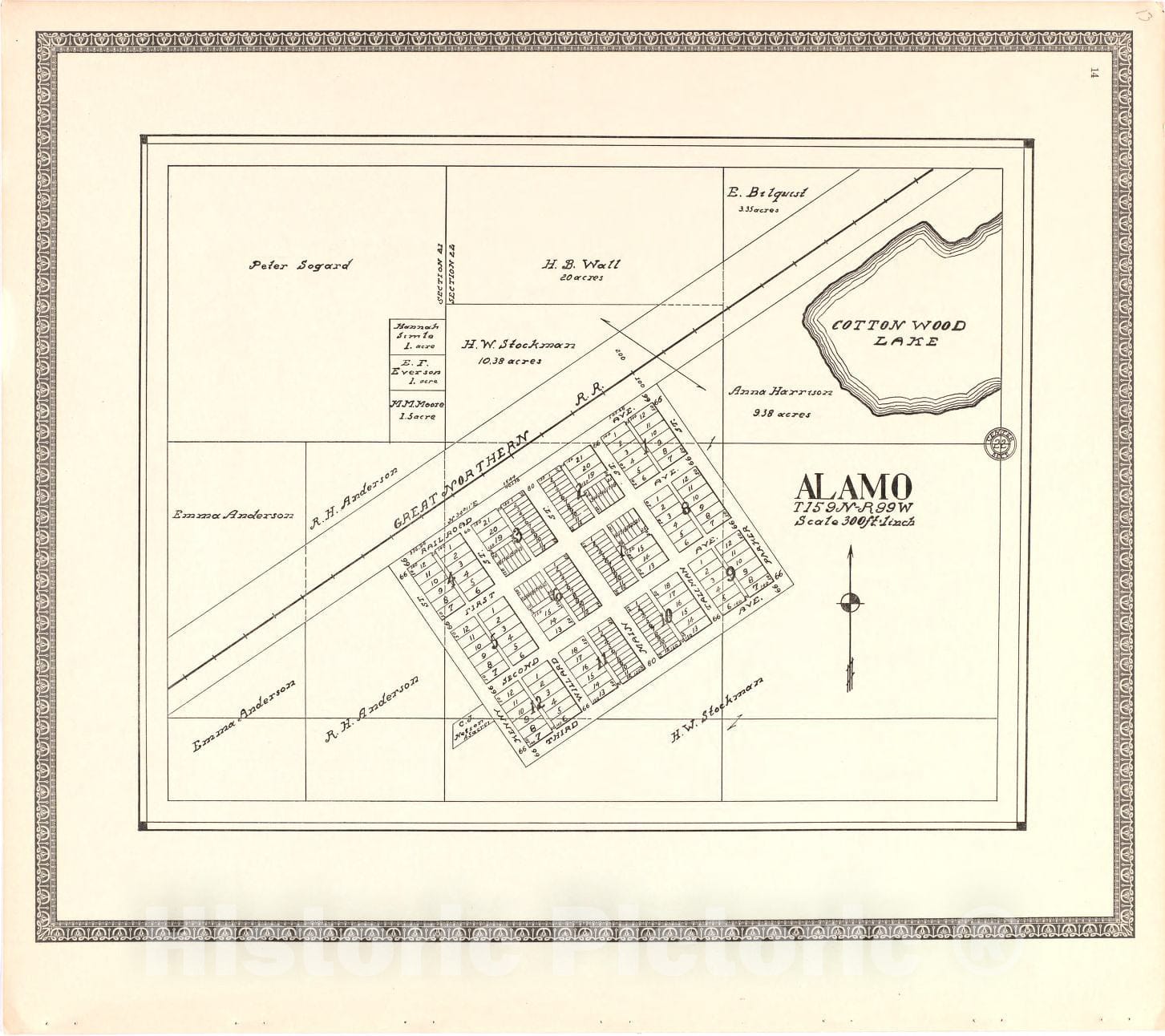 Historic 1937 Map - Atlas, Williams County, North Dakota. - Alamo - Atlas of Williams County, North Dakota