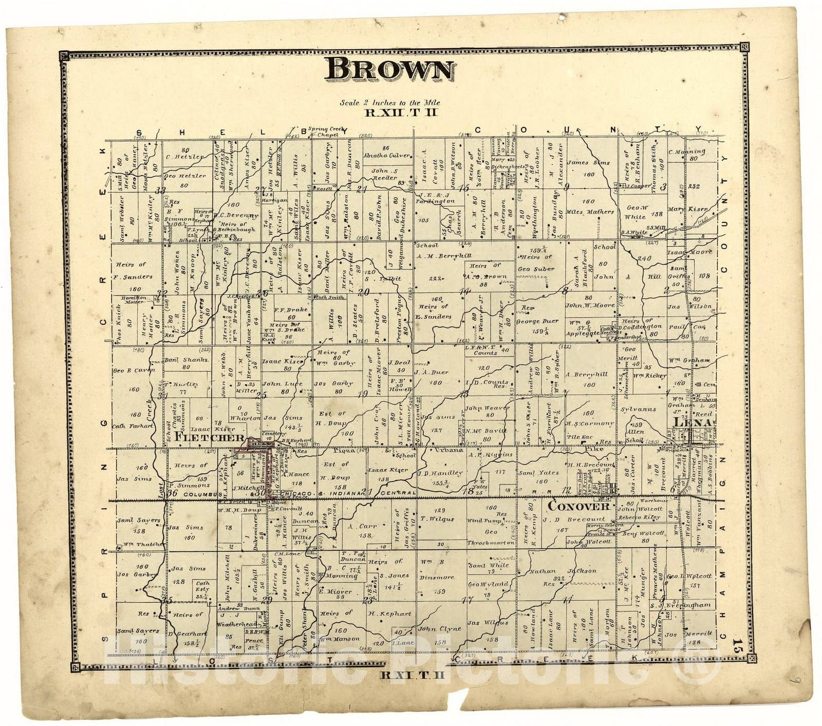 Historic 1871 Map - Atlas of Miami Co, Ohio - Brown - Atlas of Miami County, Ohio