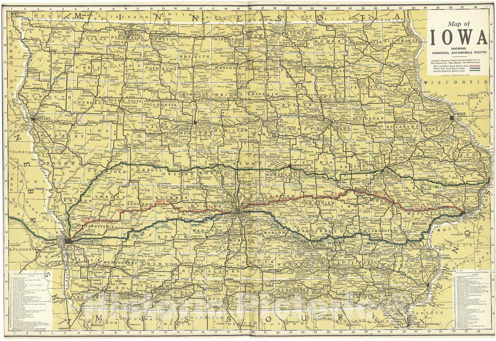 Iowa Distribution Line Map Map Of Iowa Showing Towns