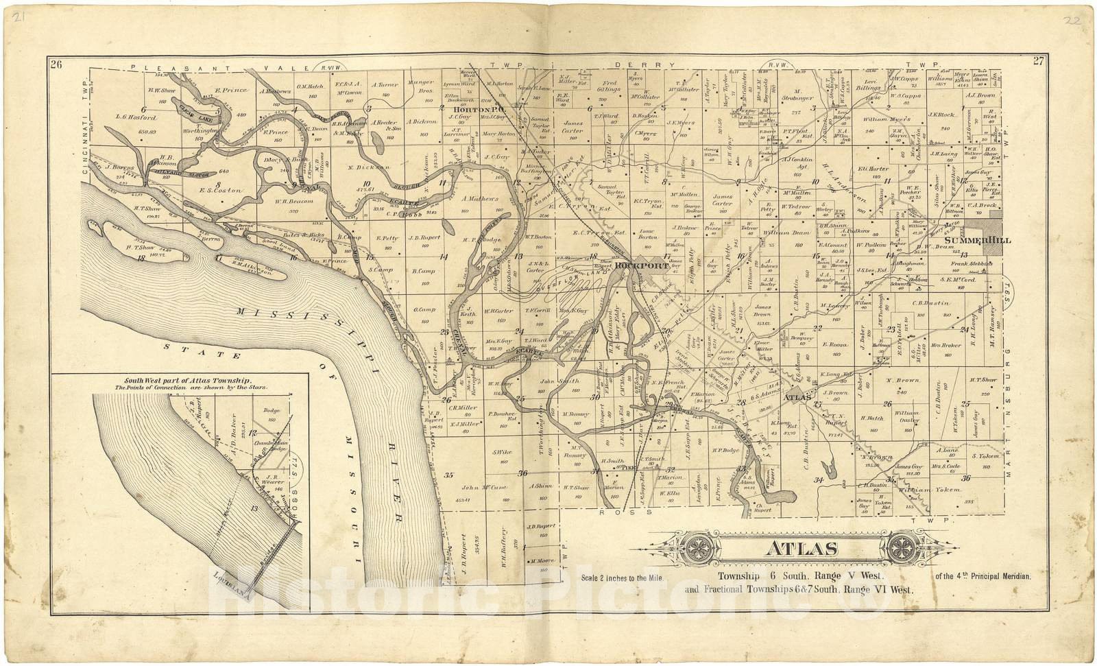Historic 1895 Map - Plat Book of Pike County, Illinois - Atlas - Standard Atlas of Pike County, Illinois