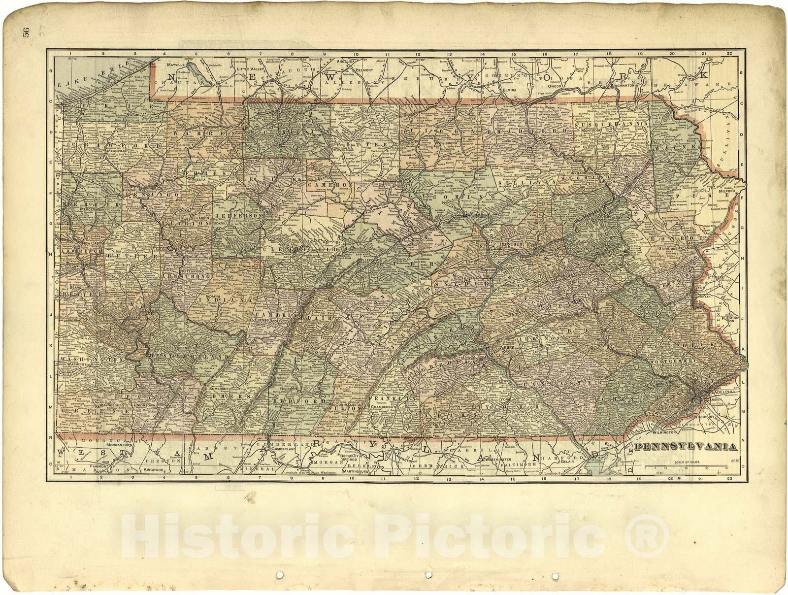 Historic 1896 Map - Riddell's Greene County Atlas, 1896. - Pennsylvania - Riddell's Atlas of Greene County, Ohio :