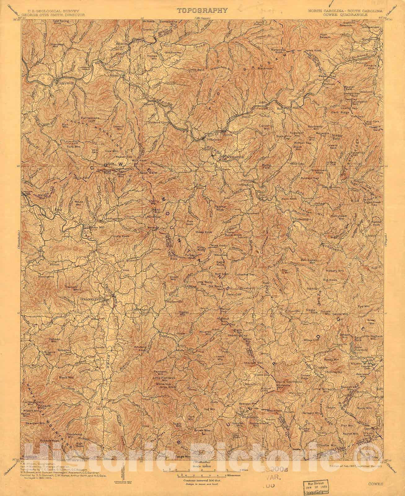 Historic 1885 Map - North Carolina. - Image 4 of Great Smoky Mountains