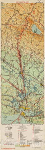 Historic 1924 Map - Aeronautical Strip maps of The United States. - No. 35, 1935 - Air Corps map