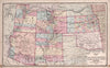 Historic 1870 Map - Atlas of Kendall Co. and The State of Illinois - Utah, Arizona, New Mexico, Kansas, Colorado & Indian Territory