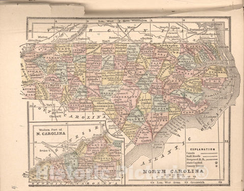 Historic 1861 Map - The Campaign Atlas, for 1861 : United States. - North Carolina