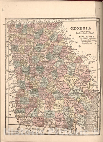 Historic 1861 Map - The Campaign Atlas, for 1861 : United States. - Georgia