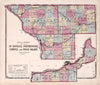 Historic 1870 Map - Atlas of Kendall Co. and The State of Illinois - Counties of Jo Daviess, Stephenson, Carroll and Rock Island