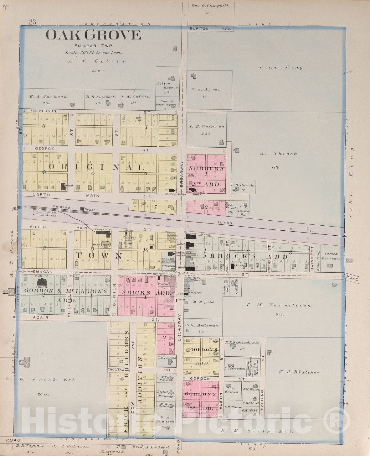 Historic 1904 Map - Plat Book of Jackson County, Missouri - Oak Grove
