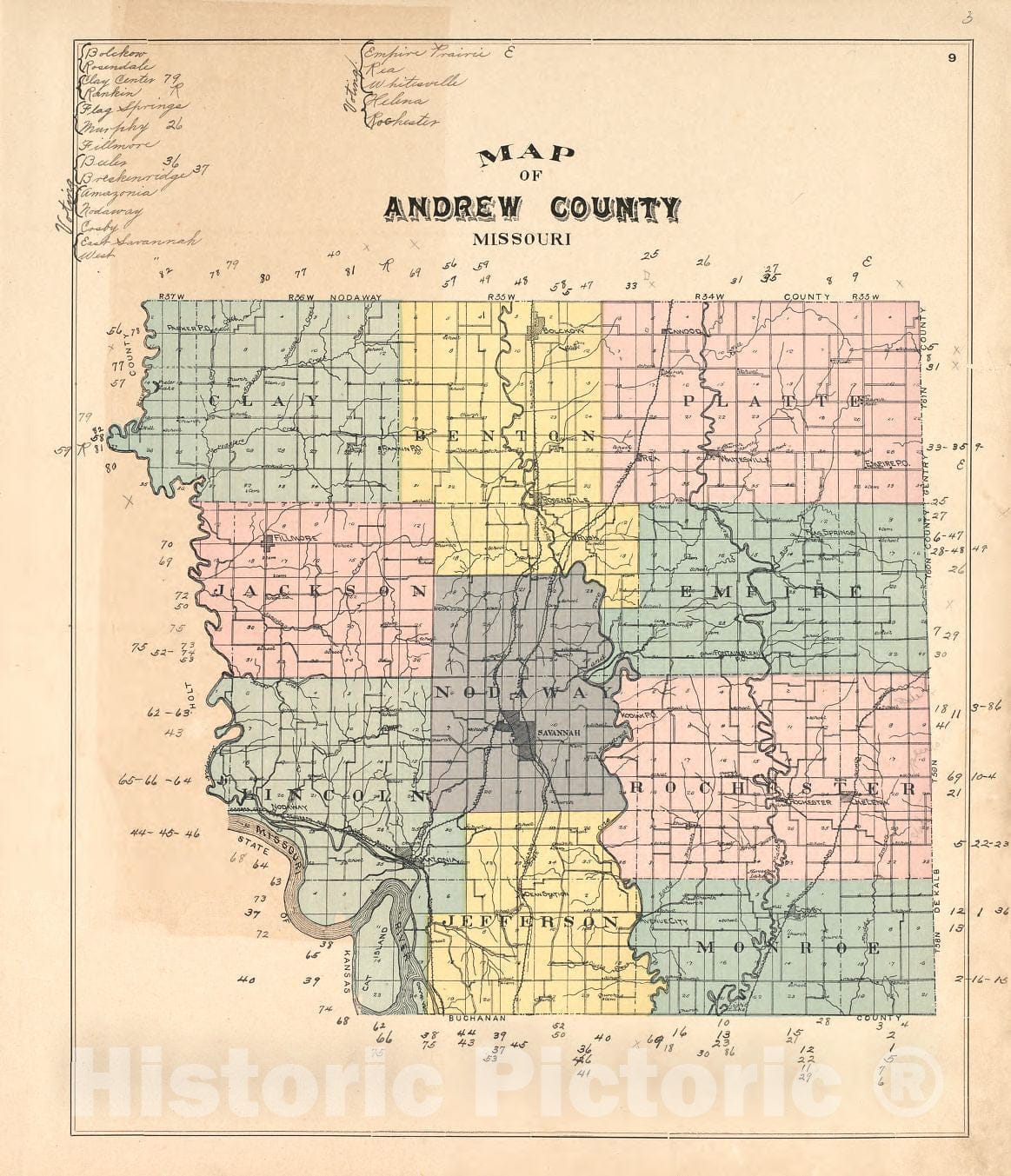 Historic 1898 Map - Atlas of Andrew County, Missouri - Map of Andrew County, Missouri - Atlas of Andrew County, Missouri