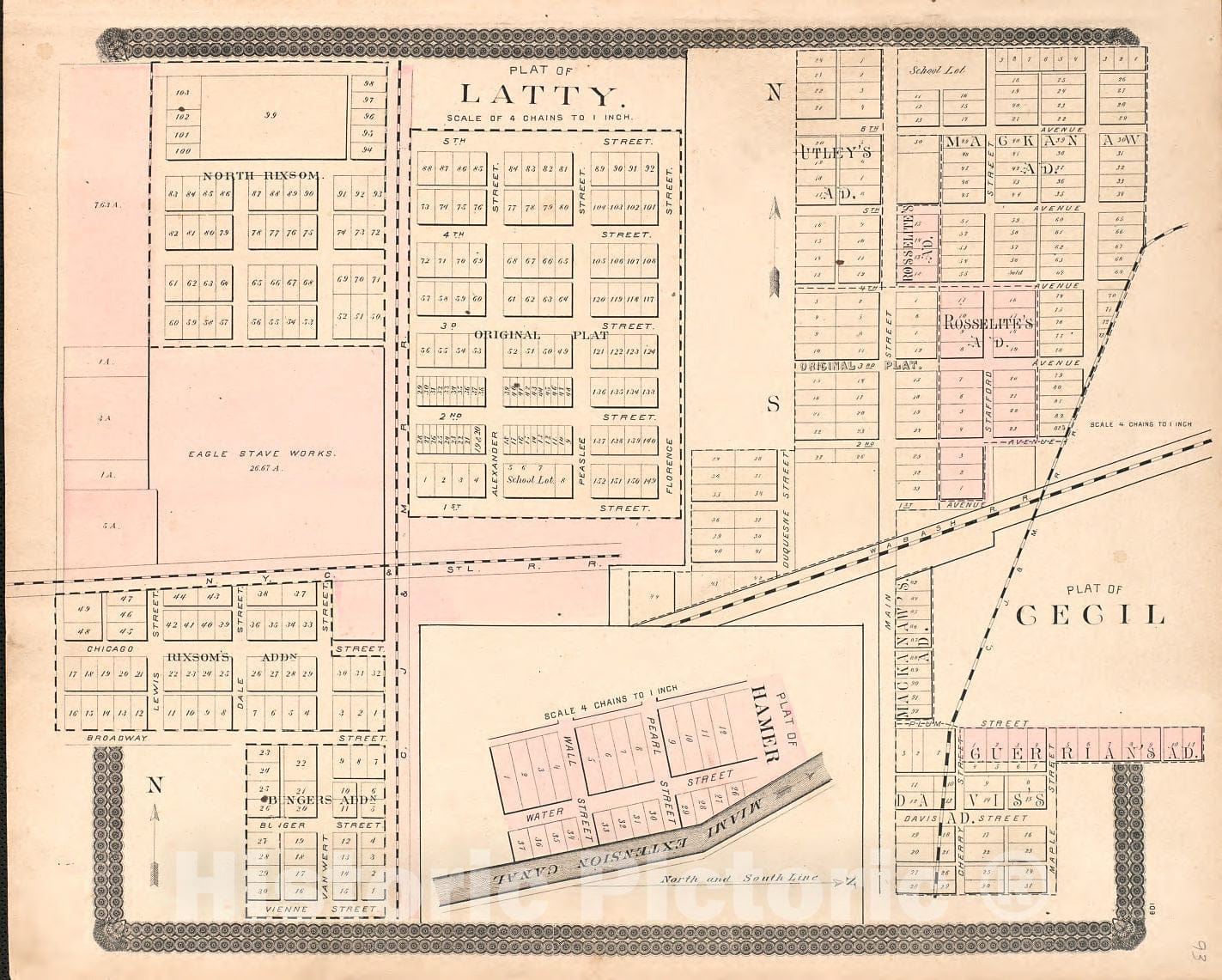 Historic 1892 Map - Historical Atlas of Paulding County, Ohio - Latty; Cecil - Historical Atlas of Paulding County, Ohio, Illustrated