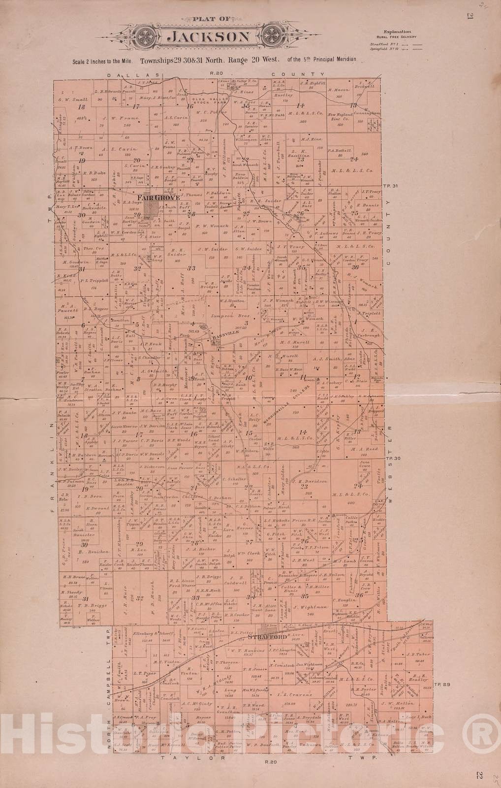 Historic 1904 Map - Plat Book of Greene County, Missouri - Jackson