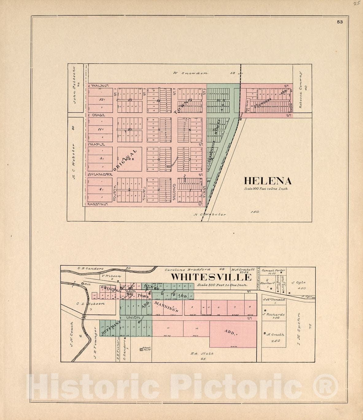 Historic 1898 Map - Atlas of Andrew County, Missouri - Helena; Whitesville - Atlas of Andrew County, Missouri