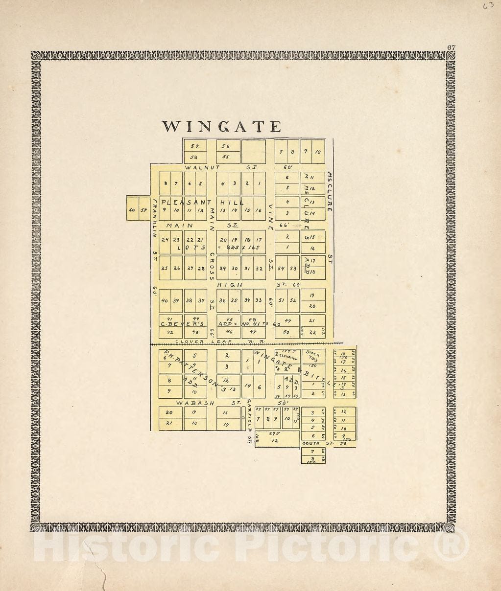 Historic 1898 Map - The Revised Montgomery County Atlas - Wingate - Illustrated Atlas of Montgomery County, Indiana
