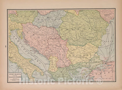 Historic 1927 Map - Atlas of Doniphan County, Kansas - Jugo-Slavia and The Balkan States - Atlas of Doniphan County and The World