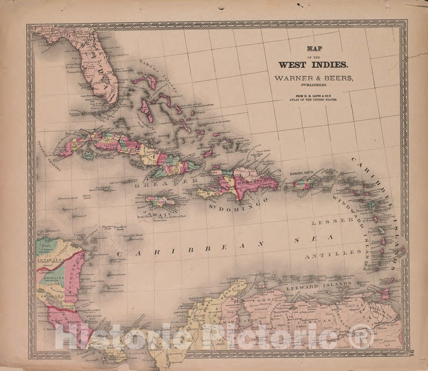 Historic 1870 Map - Atlas of Marshall Co. and The State of Illinois - Map of West Indies - Atlas of Marshall County and The State of Illinois