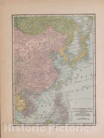 Historic 1921 Map - Atlas of Plymouth County, Iowa - Japan and China - Atlas of Plymouth County and The World