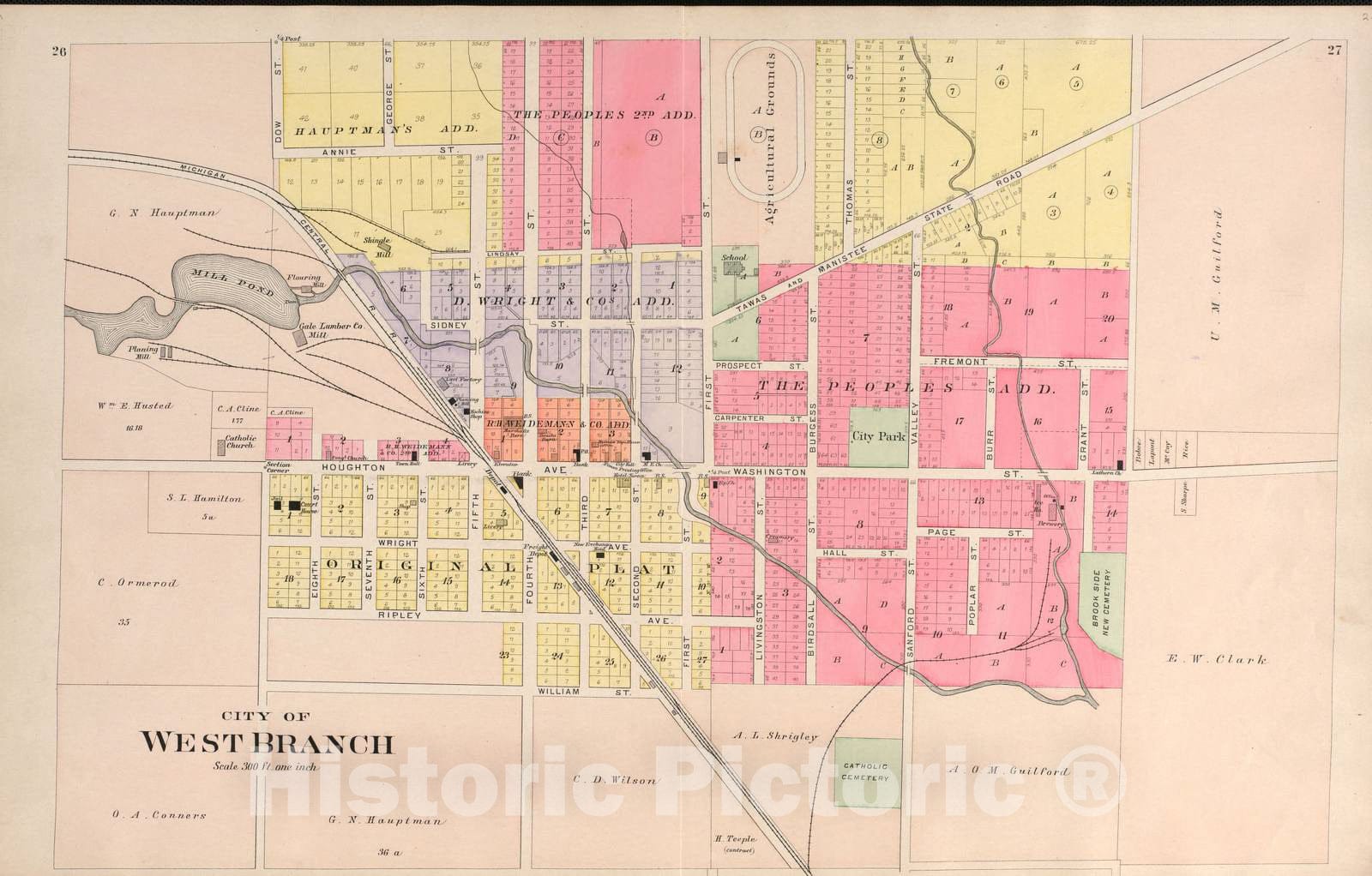 Historic 1903 Map - Plat Book of Ogemaw County, Michigan - Rose