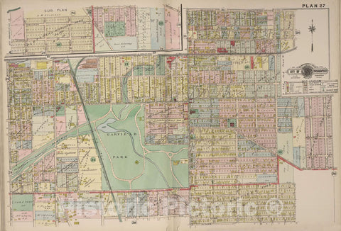 Historic 1916 Map - Baist's Real Estate Atlas of surveys of Indianapolis and Vicinity, Indiana - Plan 5 - Real Estate Atlas of surveys of Indianapolis and Vicinity, Indiana