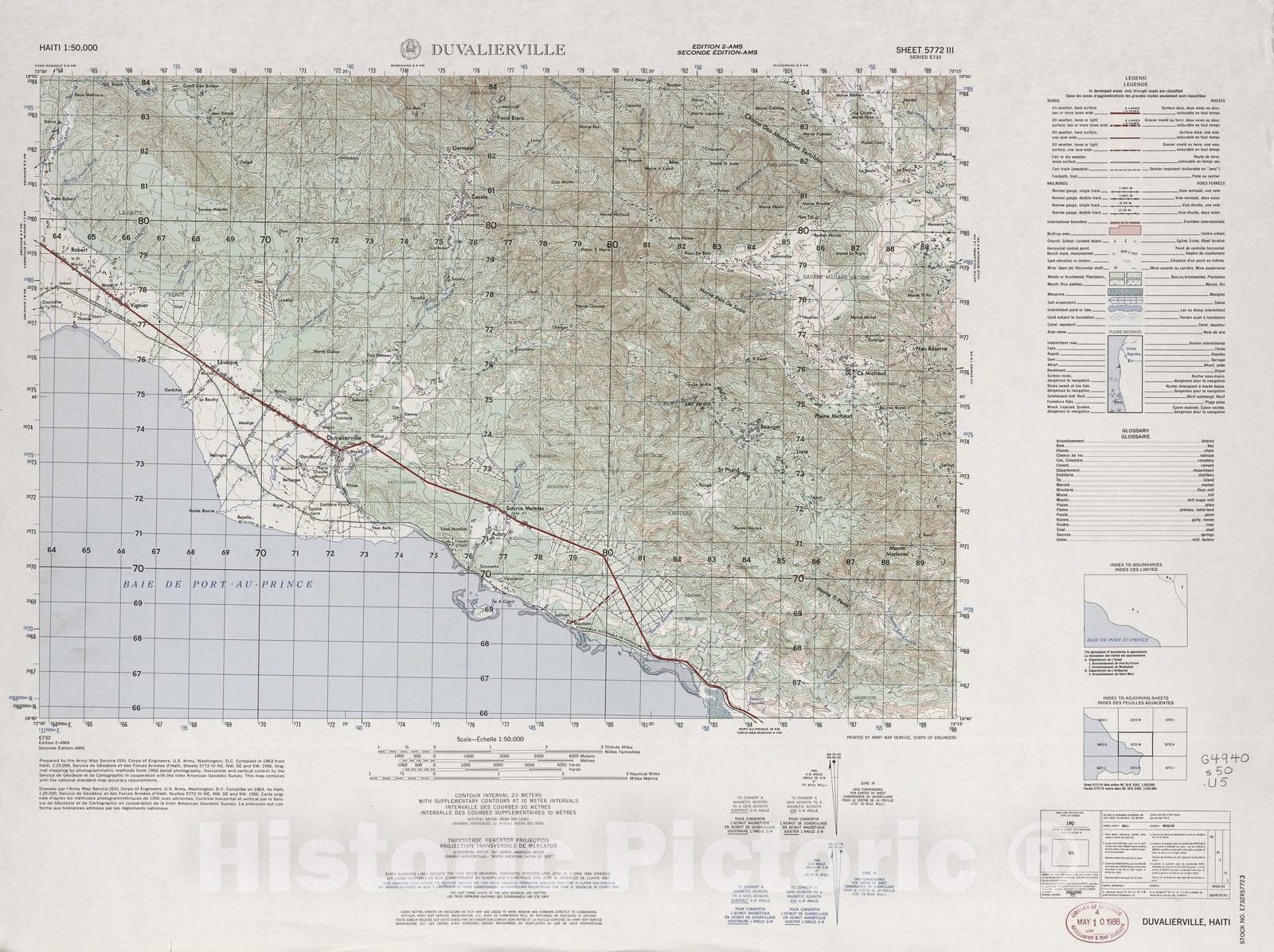 Historic 1948 Map - Haiti 1:50,000. - Duvalierville, Sheet 5772 III - 2 ed.