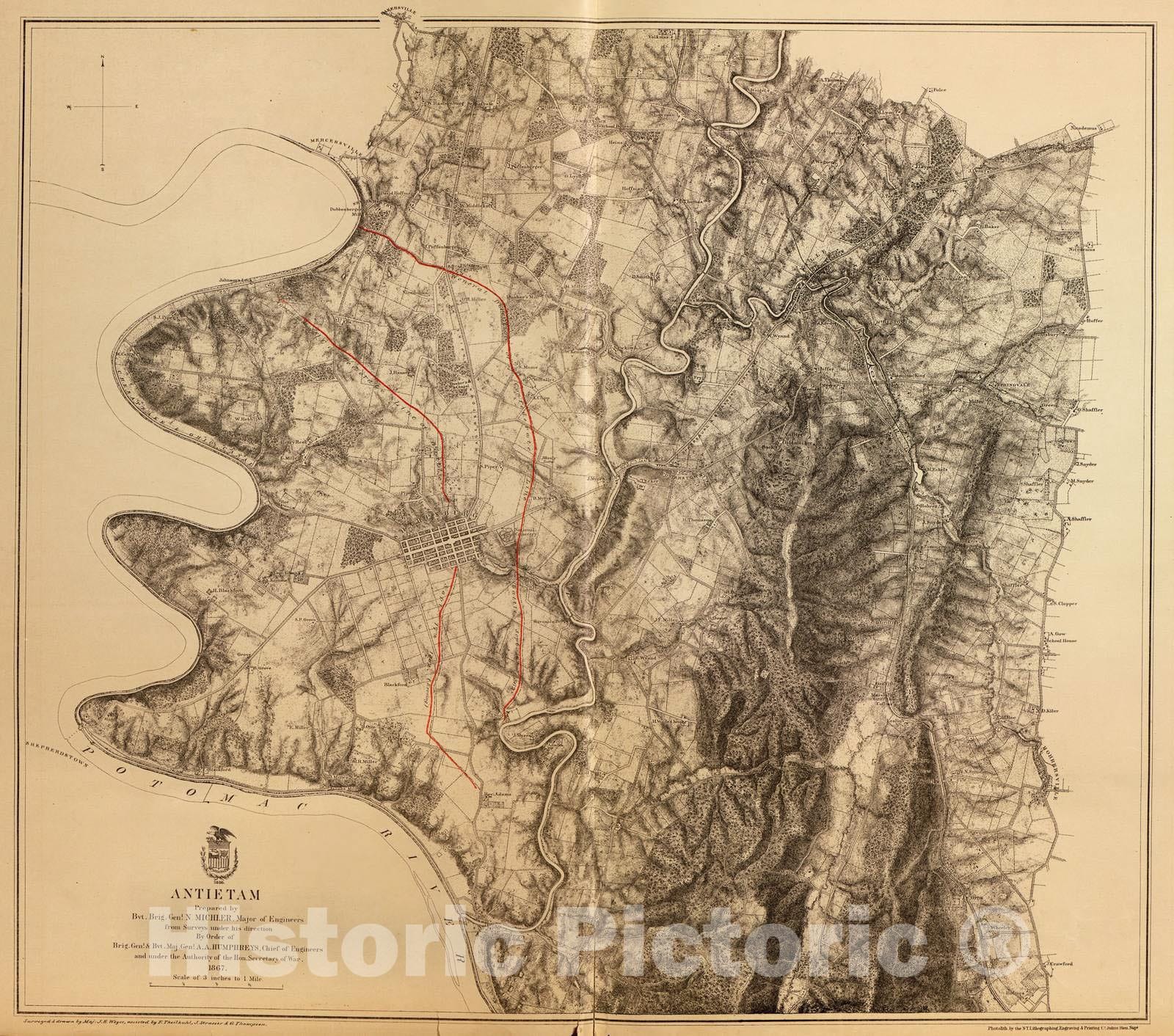 Historic 1883 Map Military maps - 5146389 