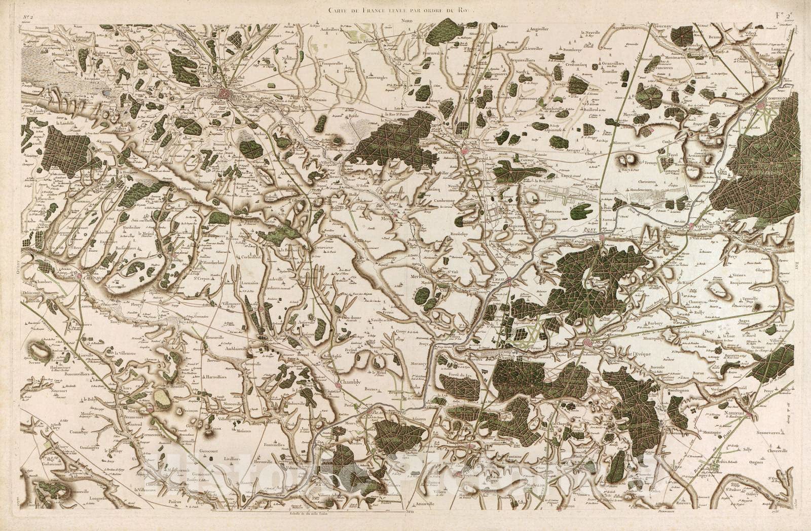 Historic 1756 Map Carte de France Image 2 of Copy 2 Historic Pictoric