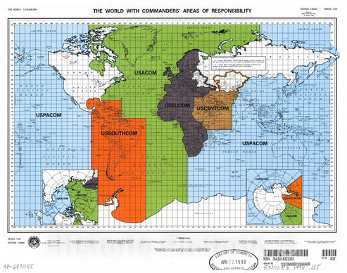 Historic 1998 Map - The World with Commanders' Areas of Responsibility ...