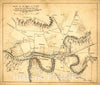 Historic 1863 Map - Sketch of The Vicinity of The Falls of Caney Fork of Cumberland River, Ten.