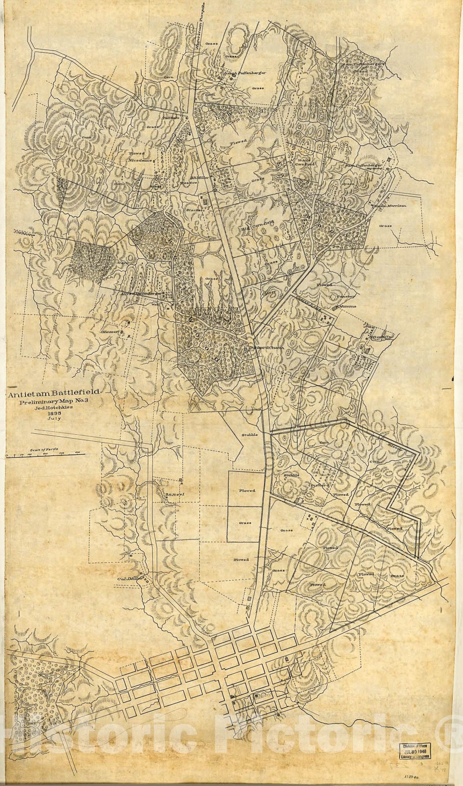 Historic 1895 Map Antietam Battlefield - 5148211 