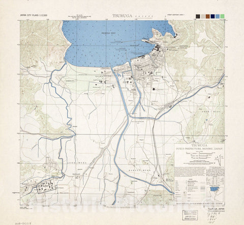 Historic 1945 Map - Japan City Plans 1:12,500 = Tsuruga