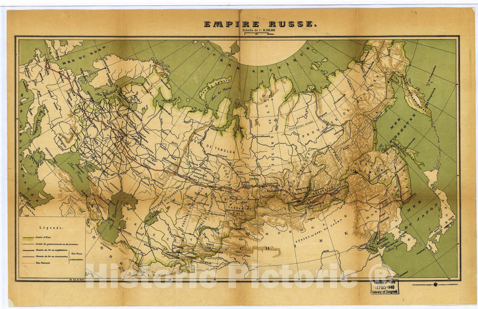 Historic 1900 Map - Empire Russe.