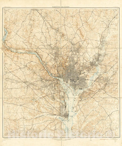 Historic 1929 Map - Washington and Vicinity, Maryland, District of Columbia, Virginia 2