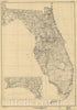 Historic 1940 Map - State of Florida; Base map