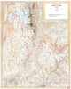 Historic 1993 Map - State of Utah Shaded Relief map