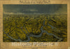 Historic 1862 Map - Birds Eye View of Kentucky and Tennessee Showing Cairo and Part of The Southern States.