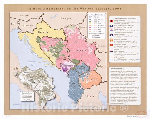 Historic 2008 Map - Ethnic Distribution in The Western Balkans, 2008