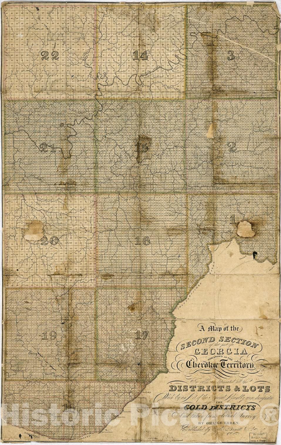 Historic 1830 Map - A map of The Second Section of That Part of Georgia Now Known as The Cherokee Territory in which are delineated All The districts