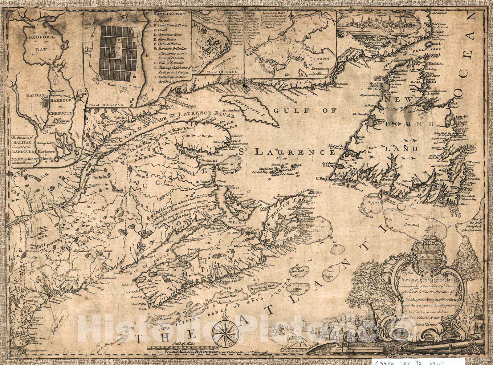 Historic 1776 Map - This map of The Province of Nova-Scotia and Parts Adjacent.