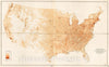 Historic 1942 Map - United States Population Density map by Minor Civil divisions : 1940