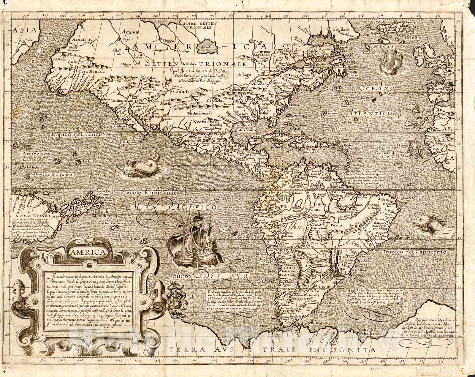 Historic 1600 Map - America.