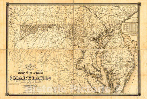 Historic 1841 Map - Map of The State of Maryland.