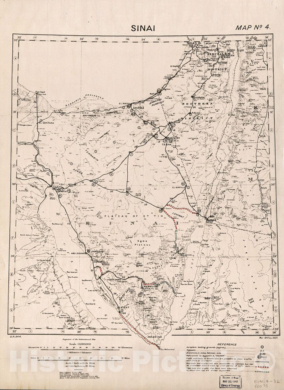 Historic 1937 Map - Sinai.