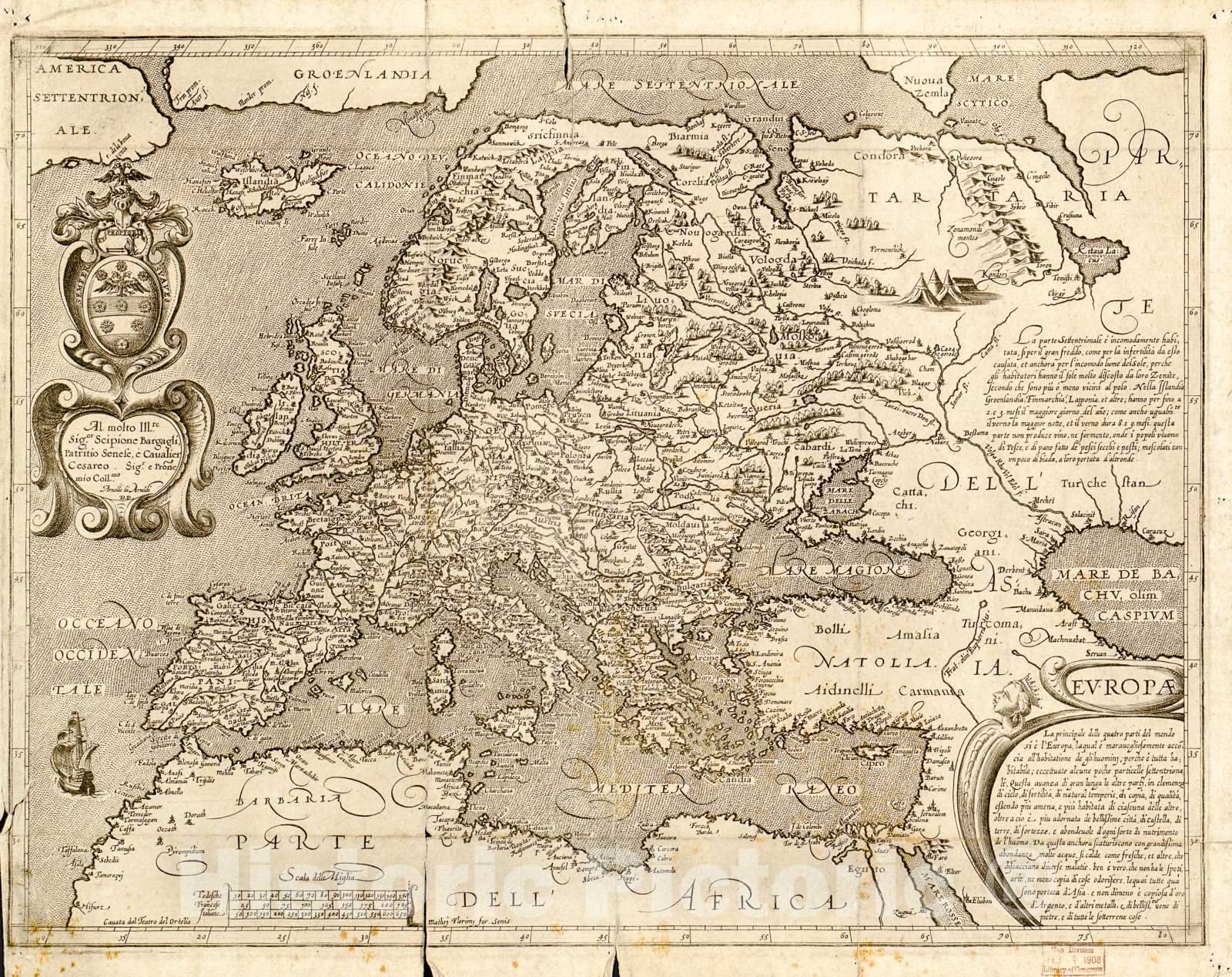 Historic 1600 Map - Europae.