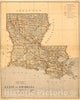 Historic 1876 Map - State of Louisiana