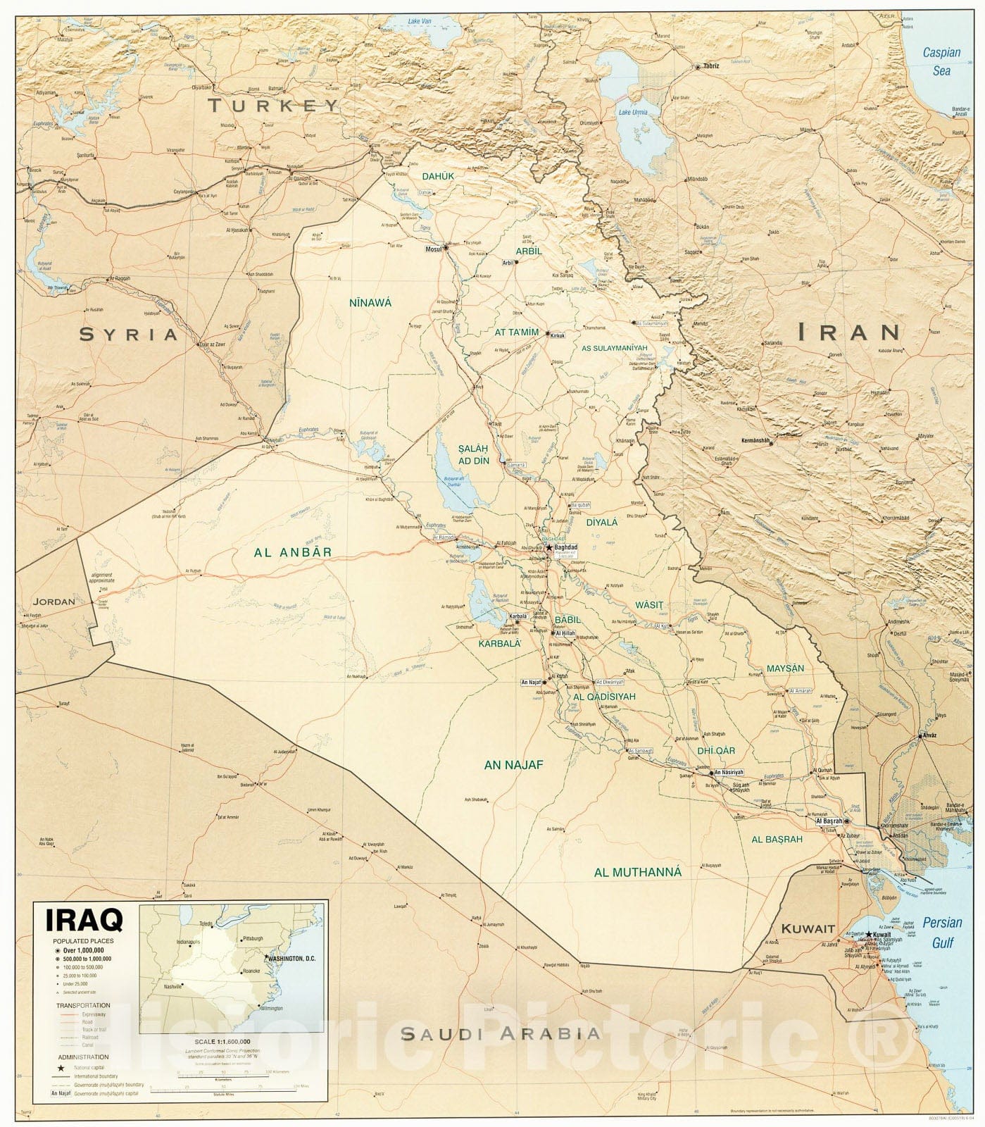 Historic 2004 Map - Iraq. 2